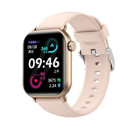 DAM ZW27 Smartwatch mit Körperthermometer und Spannungsüberwachung, Sportmodi, App-Benachrichtigungen, wasserdicht, 4 x 1 x 4,5 cm, Farbe: Roségold, Normal von DAM