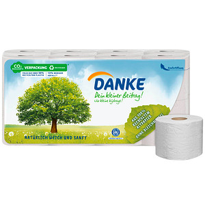 DANKE Toilettenpapier 3-lagig Recyclingpapier, 16 Rollen von DANKE