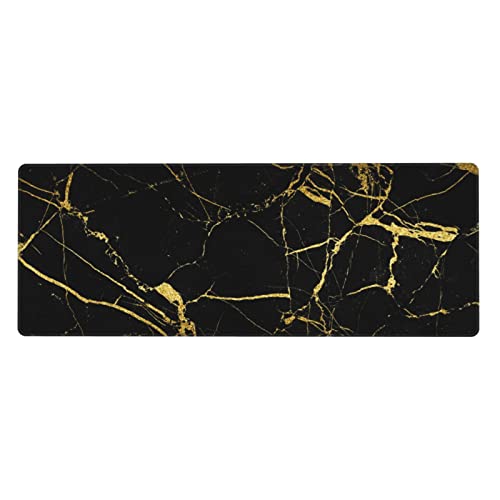 Großes Spiel-Mauspad mit schwarzem und goldenem Hintergrund, langlebige rutschfeste Unterseite aus Naturkautschuk, Computertastatur-Pad, Tischunterlage, geeignet für Heimbüro-Arbeit, Einheitsgröße von DANLIM