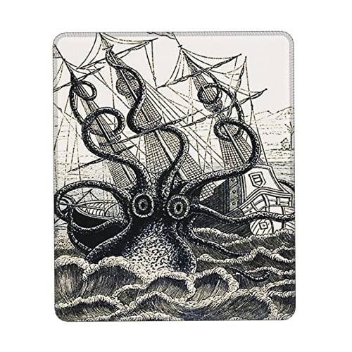 Segel-Piraten-Oktopus-Mauspad, 25,4 x 30,5 cm, mit rutschfester Gummiunterseite, langlebige Materialien für kabellose Maus, Computer, Laptop, Büro, 25,4 x 30,5 cm von DANLIM