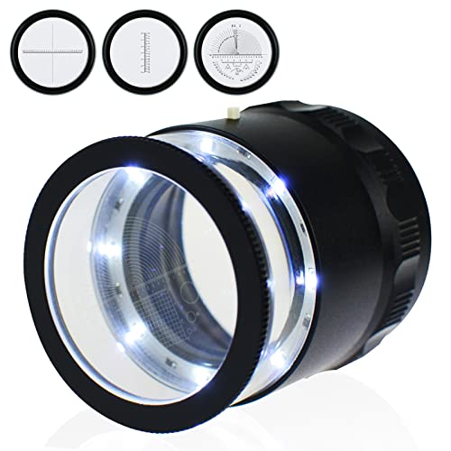 DANOPLUS Skala Lupe 10x Vergrößerung 8 LED Licht 4 Glas Skala Diagramm Juweliere Auge Lupe 25mm Feld von Aussicht von DANOPLUS