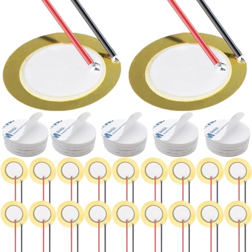 DAOKAI 27mm Akustisch Tonabnehmer, Piezo-Tonabnehmer mit 3.93-Zoll-Kabeln, Piezo-Verstärker-Scheiben, Mikrofon-Trommel-Trigger,mit selbstklebendem Schaumstoff-Aufkleber, 20 Stück DAOKAI 27mm Akustisch Tonabnehmer, Piezo-Tonabnehmer mit 3.93-Zoll-Kabeln, Piezo-Verstärker-Scheiben, Mikrofon-Trommel-Trigger,mit selbstklebendem Schaumstoff-Aufkleber, 20 Stück von DAOKAI