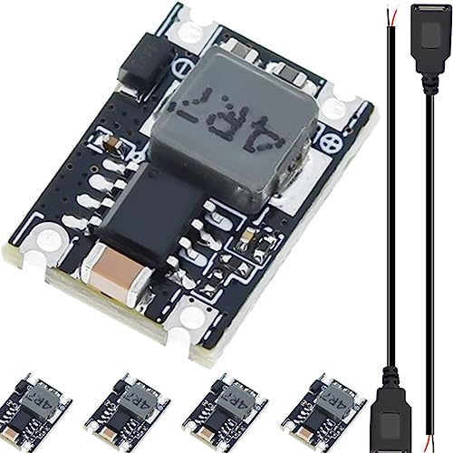 DAOKAI 3A Mini-Abwärtsmodul, Abwärtswandler platine DC-DC 5V-30V auf 5V Spannungsregler PCB Power Buck Board - 5er-Pack mit USB-Buchse von DAOKAI