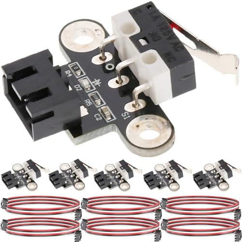 DAOKAI 3D Printer Switch, horizontaler Typ, mechanischer Endstopp-Endschalter, Modul, 3D-Drucker-Teilezubehör, Mikro-Endschalter mit XH2.54 3PIN-Kabel für 3D-Druckteile, Rampen 1,4, 6 Stück von DAOKAI