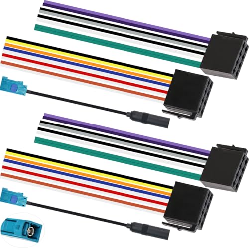 DAOKAI Adapter Universe Auto Radio Adapter,DIN ISO Kabel Stecker,2 x 8 Pin Autoradio Adapter Auto Stecker offene Enden Lautsprecher Strom Lautsprecher-2 Satz von DAOKAI