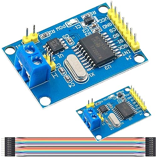 DAOKAI CAN-Bus-Modul MCP2515 TJA1050 Empfängermodul SPI-Controller-Schnittstellenkarte mit Dupont-Kabel für Arduino für 51 für MCU für ARM-Entwicklungsplatine, 2er-Pack von DAOKAI
