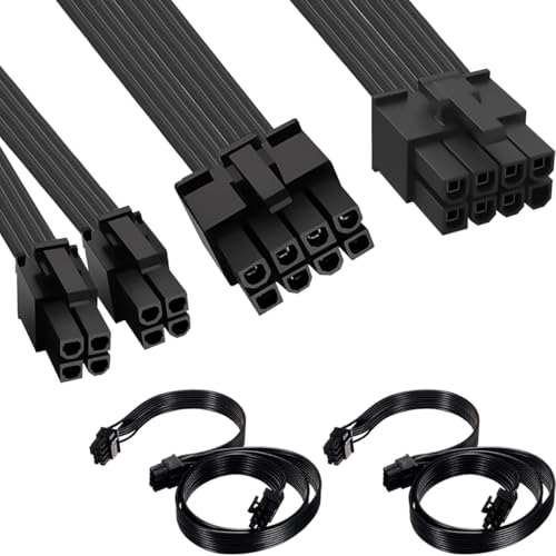 DAOKAI CPU-Kabel für EVGA,8 Pin auf 8 & 4+4 Pin Stecker auf Stecker EPS CPU Stromkabel 60cm/23.62in für T2 T3 G+ G2 G3 G5 G6 GA GM GT P2 P3 P5 P6 P+ (60cm+20cm) von DAOKAI