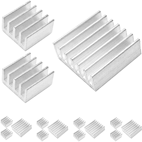 DAOKAI Aluminium Kühlkörper Kühlset mit Klebstoff auf der Rückseite, 15 Stück, für Raspberry Pi von DAOKAI