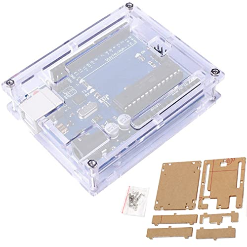 DAOKAI Uno R3 Gehäuse,Enclosure Neu Transparent Gloss Acryl Computer Box,Klarheit,Schutzfunktion,kompatibel mit Arduino UNO R3 von DAOKAI