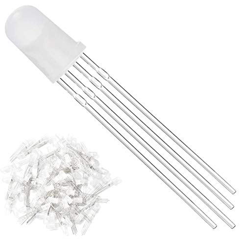 DAOKI LED-Leuchtdiode, 4-polig, RGB, dreifarbig, mattiert, diffuse, runde LED-Lampen für Arduino, PCB, 5 mm, 100 Stück DAOKI LED-Leuchtdiode, 4-polig, RGB, dreifarbig, mattiert, diffuse, runde LED-Lampen für Arduino, PCB, 5 mm, 100 Stück von DAOKI