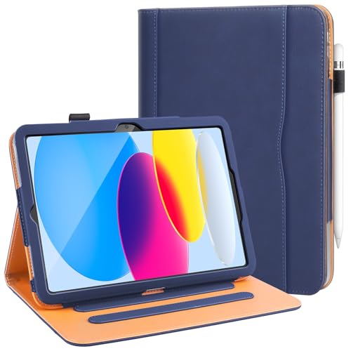 DAORANGE Hülle für iPad (A16) 11th Generation 11 Zoll 2025, iPad 10th Generation 10.9 Zoll 2022, PU-Lederabdeckung mit Stifthalter, Multi-Winkel-Ständer, Dokumententasche und Auto Sleep/Wake von DAORANGE