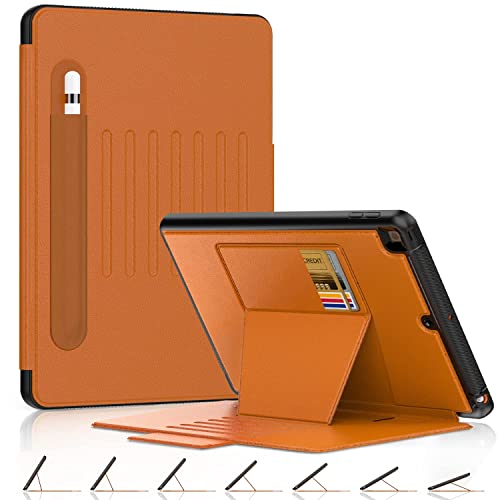 DAORANGE Hülle für iPad 10.2 (iPad 9./ 8./ 7. Generation), Mehrfachwinkel Stoßfeste Schutzhülle[7 Betrachtungswinkel] mit Stifthalter, Auto Schlaf/Wachfunktion Ständer Hülle für iPad 9/8/7 (Braun) von DAORANGE