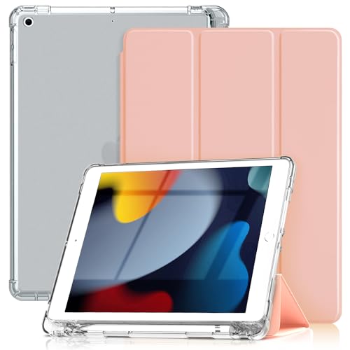 DAORANGE Hülle für iPad 9. / 8./ 7. Generation 10.2 Zoll, Ultra Dünn Trifold Ständer Slim PU-Leder Schutzhülle mit Stifthalter & Auto Schlaf/Aufwach für iPad 10.2 2021/2020/2019 (Rosa) von DAORANGE