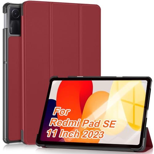 DAORANGE für Redmi Pad SE Hülle, für Xiaomi Redmi Pad SE Hülle 11 Zoll 2023, Ultra Dünn mit Standfunktion Smart Schutzhülle (Burgunderrot) von DAORANGE
