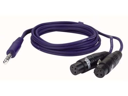 DAP Audio Stereo Klinke 6,3mm auf 2X XLR Female, 150cm von DAP