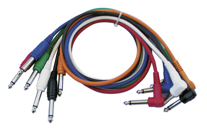 DAP FL1490 Mono Patch Cable 90 cm  - Straight and Hooked Plug Six Colour Pack von DAP