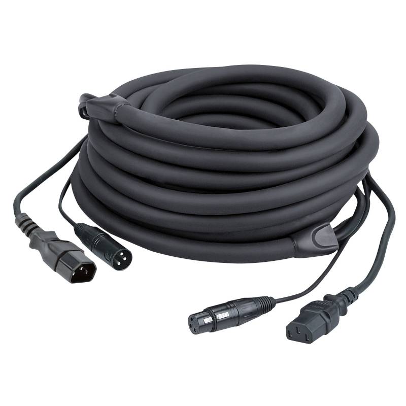 DAP FP12 IEC & XLR Male to IEC & XLR Female Combo Cable, 1.5m (Black) von DAP