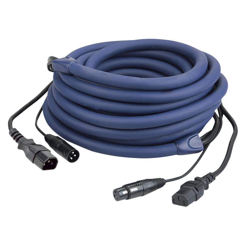 DAP FP12 IEC & XLR Male to IEC & XLR Female Combo Cable, 6m (Blue) von DAP