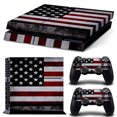 Dapanz Vinyl-Aufkleber für Playstation 4 Konsole und Fernbedienungen American Flag (B) von DAPANZ
