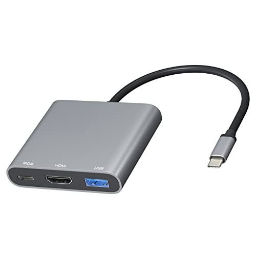 USB-C-Hub, HDMI-Typ-C-Adapter, DAPOKJD Typ-C-zu-HDMI-Konverter (HDMI 4K @ 30Hz, USB 3.0, PD100W Eingang), USB-C-Dockingstation, Typ-C-Multiport-Dongle, kompatibel mit iPad/MacBook Pro/Air/Switch von DAPOKJD