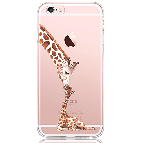 Oveo kompatibel mit iPhone 6 / 6S Hülle, Dolce Vita Serie Transparente Silikon Handyhülle Accessoires für Damen/Mädchen, Durchsichtig mit Giraffe Unconditional Love Motiv von DAPP