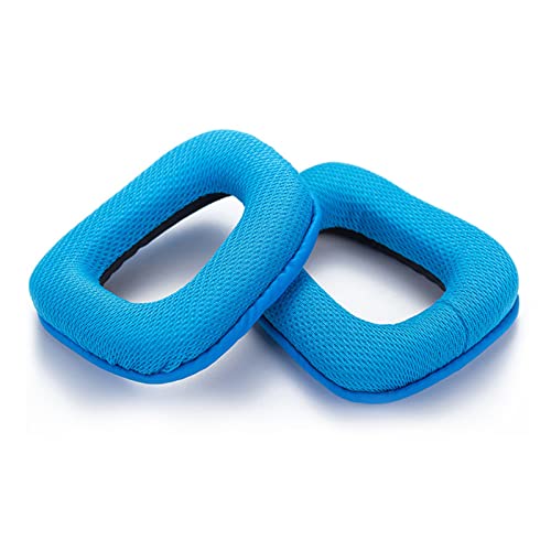 Mesh Fabric Ersatz Ohrpolster für Logitech G930, G430, G432, G332, G35, F450 Kopfhörer Ohrpolster, Headset Ohrpolster, Ohrmuscheln Reparaturteile (blau) von DAQIEPIN
