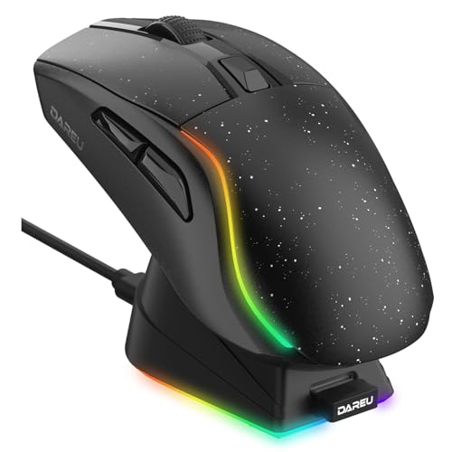 DAREU A950 Gaming Mouse mit RGB Magnetic Ladestation, 88 g Leichte, Programmierbare Tri-Mode Gamer Maus Kabellos, bis zu 12K DPI, 1000Hz, 120 Stunden Spielzeit mit RGB Beleuchtung für PC, Mac DAREU A950 Gaming Mouse mit RGB Magnetic Ladestation, 88 g Leichte, Programmierbare Tri-Mode Gamer Maus Kabellos, bis zu 12K DPI, 1000Hz, 120 Stunden Spielzeit mit RGB Beleuchtung für PC, Mac von DAREU