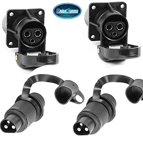 DARKGUARD Traktor 3Poliger Stecker und 3Poliger Steckdose 12v Traktor,Landwirtschaftliche 3polig Stecker Steckdose 12v und 24v,Adapter 3polig für Wohnmobile Anhänger Boot (Stecker und Steckdose M2S42) DARKGUARD Traktor 3Poliger Stecker und 3Poliger Steckdose 12v Traktor,Landwirtschaftliche 3polig Stecker Steckdose 12v und 24v,Adapter 3polig für Wohnmobile Anhänger Boot (Stecker und Steckdose M2S42) von DARKGUARD