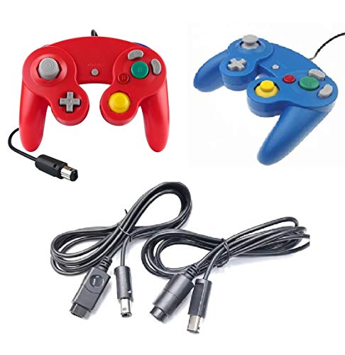 DARLINGTON & Sohns 2 Stück Controller Rot Blau + Verlängerungskabel für Nintendo Game Cube Controller GC Verlängerung Extansion Nintendo Wii Cable DARLINGTON & Sohns 2 Stück Controller Rot Blau + Verlängerungskabel für Nintendo Game Cube Controller GC Verlängerung Extansion Nintendo Wii Cable von DARLINGTON & Sohns