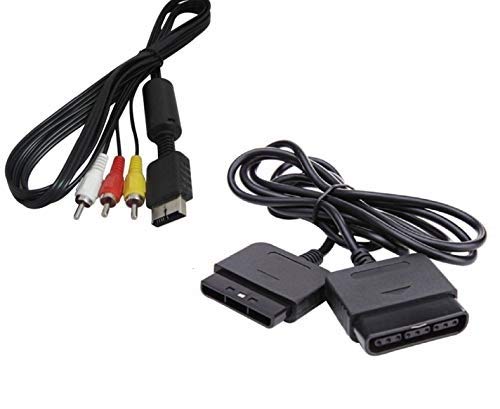 DARLINGTON & Sohns Kabel Set für Playstation 2 PS1 PS2 TV Kabel und Verlängerungskabel Controller Verlängerung Extansion Gamepad von DARLINGTON & Sohns