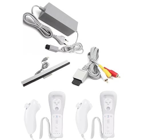 Zubehör Set 2 Remote Controller 2 Nunchuck Controller für Nintendo Wii Netzteil Sensorbar Fernsehkabel TV-Kabel Fernbedienung Zubehör Set 2 Remote Controller 2 Nunchuck Controller für Nintendo Wii Netzteil Sensorbar Fernsehkabel TV-Kabel Fernbedienung von DARLINGTON & Sohns