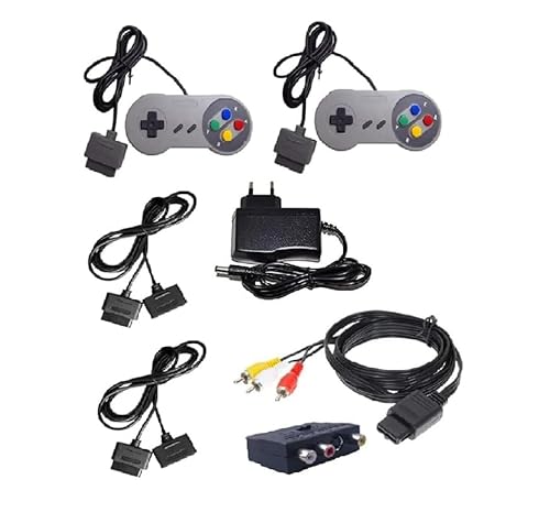 Zubehör Set Verlängerungskabel Netzteil Controller für Super Nintendo SNES Controller Verlängerung TV Kabel von DARLINGTON & Sohns