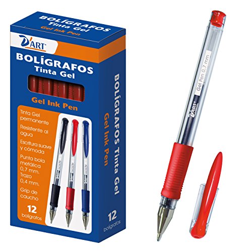 D'Art 79422 Stifte mit Gel-Tinte, 12 Stück, 0,7 mm, Rot von DART