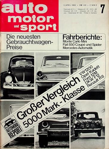 Auto Motor und Sport 07/1965 - Echte, historische Zeitschrift von 1965 - Personalisiertes Geschenk zum 60. Geburtstag für Männer - Original aus dem Jahr 1965 - Die Geschenkidee für den Mann Auto Motor und Sport 07/1965 - Echte, historische Zeitschrift von 1965 - Personalisiertes Geschenk zum 60. Geburtstag für Männer - Original aus dem Jahr 1965 - Die Geschenkidee für den Mann von DAS GEBURTSTAGSGESCHENK HISTORISCHE ZEITSCHRIFTEN