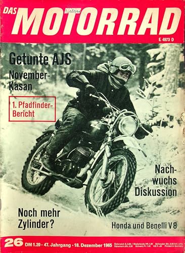 Echte, historische Zeitschrift von 1965 - Das Motorrad 26/1965 - Personalisiertes Geschenk 60.Geburtstag für Männer - Original aus dem Jahr 1965 - Die Geschenkidee für den Mann von DAS GEBURTSTAGSGESCHENK HISTORISCHE ZEITSCHRIFTEN