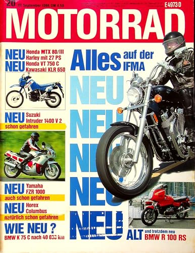 Echte, historische Zeitschrift von 1986 - Garantiert 39 Jahre alt - Personalisiertes Geschenk 39. Geburtstag Mann - Original aus dem Jahr 1986 - Die Geschenkidee für Männer - Motorrad 20/1986 von DAS GEBURTSTAGSGESCHENK HISTORISCHE ZEITSCHRIFTEN