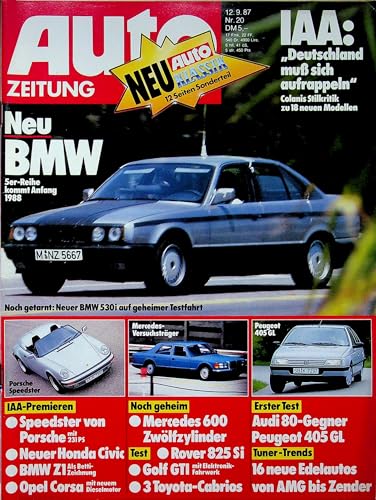 Echte, historische Zeitschrift von 1987 - Garantiert 38 Jahre alt - Personalisiertes Geschenk 38. Geburtstag Mann - Original aus dem Jahr 1987 - Die Geschenkidee für Männer - Autozeitung 20/1987 von DAS GEBURTSTAGSGESCHENK HISTORISCHE ZEITSCHRIFTEN