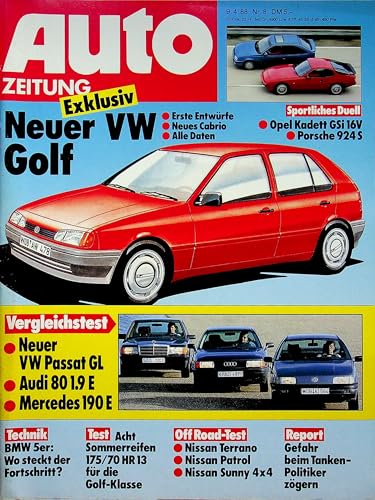 Echte, historische Zeitschrift von 1988 - Garantiert 37 Jahre alt - Personalisiertes Geschenk 37. Geburtstag Mann - Original aus dem Jahr 1988 - Die Geschenkidee für Männer - Autozeitung 08/1988 von DAS GEBURTSTAGSGESCHENK HISTORISCHE ZEITSCHRIFTEN