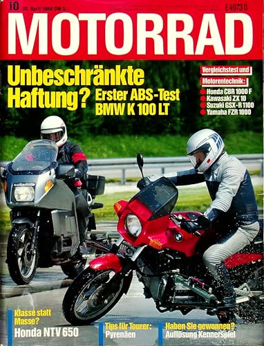 Echte, historische Zeitschrift von 1988 - Garantiert 37 Jahre alt - Personalisiertes Geschenk 37. Geburtstag Mann - Original aus dem Jahr 1988 - Die Geschenkidee für Männer - Motorrad 10/1988 von DAS GEBURTSTAGSGESCHENK HISTORISCHE ZEITSCHRIFTEN
