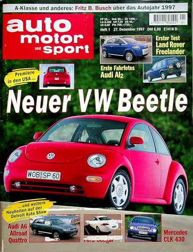 Echte, historische Zeitschrift von 1997 - Garantiert 28 Jahre alt - Personalisiertes Geschenk 28. Geburtstag Mann - Original aus dem Jahr 1997 - Die Geschenkidee für Männer - Auto Motor Sport 01/1997 von DAS GEBURTSTAGSGESCHENK HISTORISCHE ZEITSCHRIFTEN