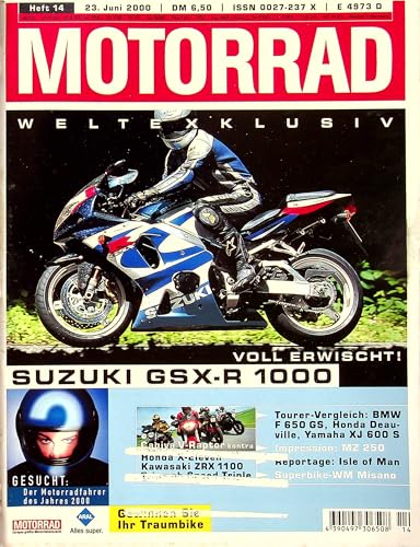 Echte, historische Zeitschrift von 2000 - Garantiert 25 Jahre alt - Personalisiertes Geschenk 25. Geburtstag Mann - Original aus dem Jahr 2000 - Die Geschenkidee für Männer - Motorrad 14/2000 Echte, historische Zeitschrift von 2000 - Garantiert 25 Jahre alt - Personalisiertes Geschenk 25. Geburtstag Mann - Original aus dem Jahr 2000 - Die Geschenkidee für Männer - Motorrad 14/2000 von DAS GEBURTSTAGSGESCHENK HISTORISCHE ZEITSCHRIFTEN