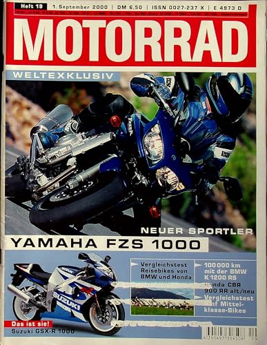 Echte, historische Zeitschrift von 2000 - Garantiert 25 Jahre alt - Personalisiertes Geschenk 25. Geburtstag Mann - Original aus dem Jahr 2000 - Die Geschenkidee für Männer - Motorrad 19/2000 Echte, historische Zeitschrift von 2000 - Garantiert 25 Jahre alt - Personalisiertes Geschenk 25. Geburtstag Mann - Original aus dem Jahr 2000 - Die Geschenkidee für Männer - Motorrad 19/2000 von DAS GEBURTSTAGSGESCHENK HISTORISCHE ZEITSCHRIFTEN