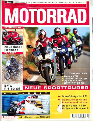 Echte, historische Zeitschrift von 2001 - Garantiert 24 Jahre alt - Personalisiertes Geschenk 24. Geburtstag Mann - Original aus dem Jahr 2001 - Die Geschenkidee für Männer - Motorrad 01/2001 von DAS GEBURTSTAGSGESCHENK HISTORISCHE ZEITSCHRIFTEN