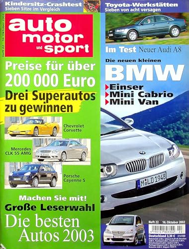 Echte, historische Zeitschrift von 2002 - Garantiert 23 Jahre alt - Personalisiertes Geschenk 23. Geburtstag Mann - Original aus dem Jahr 2002 - Die Geschenkidee für Männer - Auto Motor Sport 22/2002 Echte, historische Zeitschrift von 2002 - Garantiert 23 Jahre alt - Personalisiertes Geschenk 23. Geburtstag Mann - Original aus dem Jahr 2002 - Die Geschenkidee für Männer - Auto Motor Sport 22/2002 von DAS GEBURTSTAGSGESCHENK HISTORISCHE ZEITSCHRIFTEN