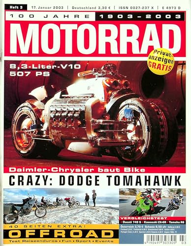 Echte, historische Zeitschrift von 2003 - Garantiert 22 Jahre alt - Personalisiertes Geschenk 22. Geburtstag Mann - Original aus dem Jahr 2003 - Die Geschenkidee für Männer - Motorrad 03/2003 Echte, historische Zeitschrift von 2003 - Garantiert 22 Jahre alt - Personalisiertes Geschenk 22. Geburtstag Mann - Original aus dem Jahr 2003 - Die Geschenkidee für Männer - Motorrad 03/2003 von DAS GEBURTSTAGSGESCHENK HISTORISCHE ZEITSCHRIFTEN