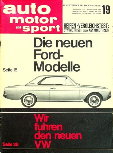 Echte, historische Zeitschrift von Ende August 1964 - AMS 19/1964 - Personalisiertes Geschenk zum 61. Geburtstag für Männer - Original aus dem Jahr 1964 - Die Geschenkidee für Frau und Mann von DAS GEBURTSTAGSGESCHENK HISTORISCHE ZEITSCHRIFTEN