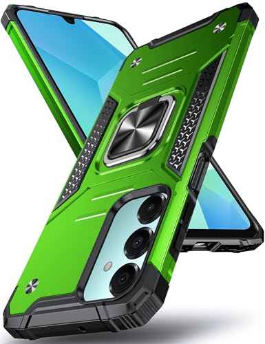 DASFOND Armor Hülle für Samsung Galaxy A16 5G Case Militär Stoßfest Handyhülle [Upgrade 2.0] 360 Grad Metal Ring Halter Ständer Schutzhülle [für Handyhalterung Auto Magnet], Grün von DASFOND