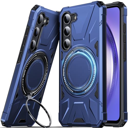 DASFOND Armor Hülle für Samsung Galaxy A54 Case 5G Militär Stoßfest Handyhülle [Upgrade 2.0] Metal Ring Halter Ständer Schutzhülle [Kompatibel mit MagSafe], Blau von DASFOND