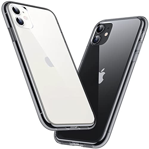 DASFOND Hülle für iPhone 11, Crystal Clear Nie Vergilbung Cover Transparent stoßfest Ultra dünn Handyhülle, Anti-Scratch Klar Rückseite Handyhülle Flexibel Hard Case, Schwarz von DASFOND