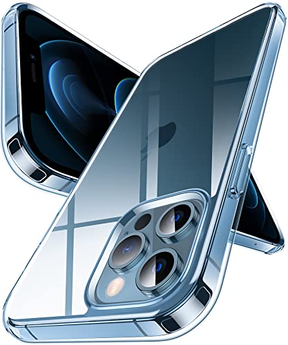 DASFOND Hülle für iPhone 12/12 Pro, Crystal Clear Nie Vergilbung Cover Transparent stoßfest Ultra dünn Handyhülle, Anti-Scratch Klar Rückseite Handyhülle Flexibel Hard Case, Blau von DASFOND